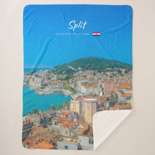 Split, Kroatië - Kuststad Sherpa Deken (Voorkant)