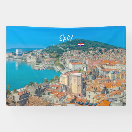 Split, Kroatië - Kuststad Spandoek (Horizontaal)