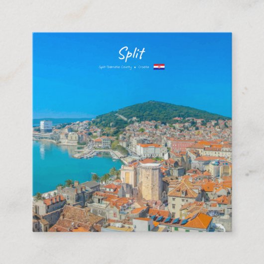 Split, Kroatië - Kuststad Vierkante Visitekaartje (Voorkant)
