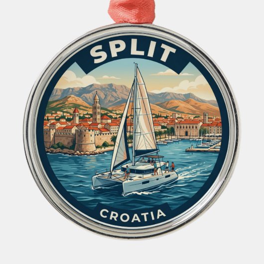 Split Kroatië Metalen Ornament (Voorkant)