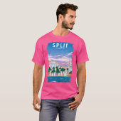 Split Kroatië Minimal Retro Travel Poster T-shirt (Voorkant volledig)