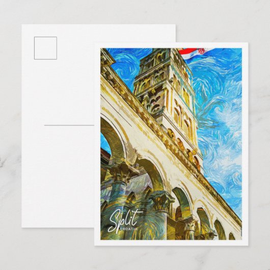 Split Kroatië Mooie olieverfstad Briefkaart (Voorkant / Achterkant)
