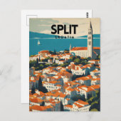 Split Kroatië Nostalgische reiskunst Briefkaart (Voorkant / Achterkant)