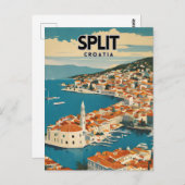 Split Kroatië Nostalgische Reisposter Briefkaart (Voorkant / Achterkant)