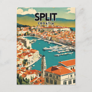 Split Kroatië Nostalgische Retro Reizen Briefkaart