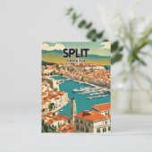 Split Kroatië Nostalgische Retro Reizen Briefkaart (Staand voorkant)
