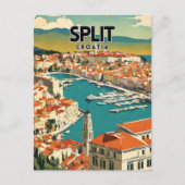 Split Kroatië Nostalgische Retro Reizen Briefkaart (Voorkant)
