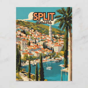 Split Kroatië Nostalgische Retro Travel Poster Briefkaart