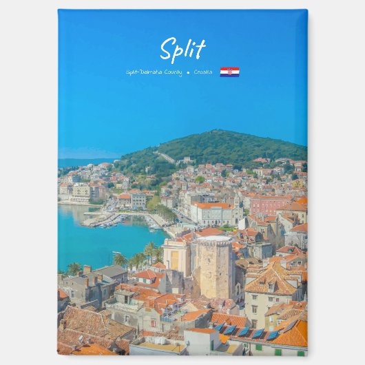 Split, Kroatië - Plattegrond van kuststad Magneet (Voorkant)