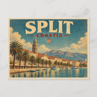 Split Kroatië Reis uit het verleden Briefkaart