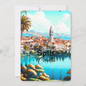 Split Kroatië Reisansichtkaart, Split Reis Kunst, Feestdagenkaart (Voorkant)