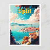 Split Kroatië Reizen  Illustratie Briefkaart (Voorkant)