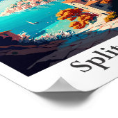 Split Kroatië Reizen  Illustratie Poster (Hoek)