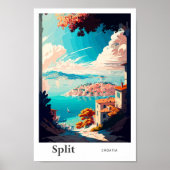 Split Kroatië Reizen  Illustratie Poster (Voorkant)
