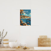 Split Kroatië Reizen Kunst Vintage Poster (Keuken)