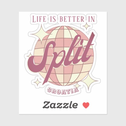 Split Kroatië Retro feestdag Sticker (Vel)