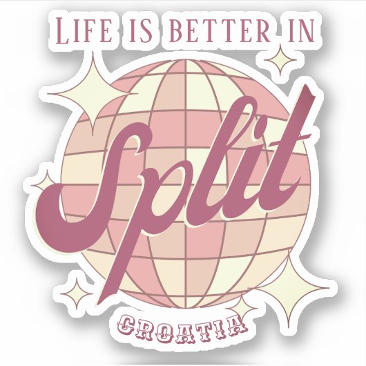 Split Kroatië Retro feestdag Sticker (Voorkant)
