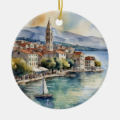 Split Kroatië Sailing Waterverf Keramisch Ornament (Voorkant)