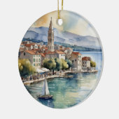 Split Kroatië Sailing Waterverf Keramisch Ornament (Links)