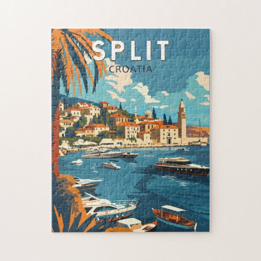 Split Kroatië Travel Art Vintage Legpuzzel (Verticaal)