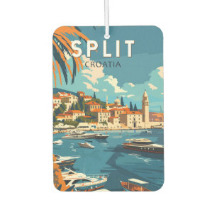Split Kroatië Travel Art Vintage Luchtverfrisser