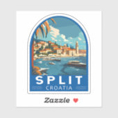 Split Kroatië Travel Art Vintage Sticker (Vel)