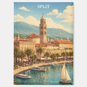 Split Kroatië Vintage Adriatische Kust Magneet