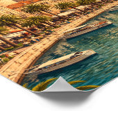 Split Kroatië Vintage Adriatische Kust Poster (Hoek)