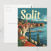 Split Kroatië Vintage Briefkaart (Voorkant / Achterkant)