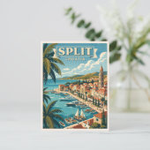 Split Kroatië Vintage Reis Briefkaart (Staand voorkant)