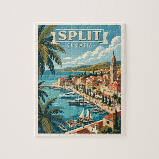 Split Kroatië Vintage Reis Legpuzzel (Verticaal)