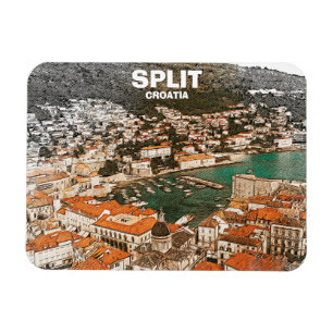 Split Kroatië Vintage Reistekening Magneet