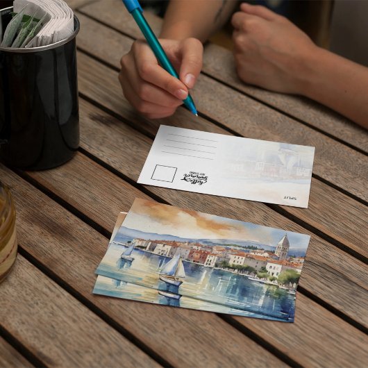 Split Kroatië Waterverf Briefkaart
