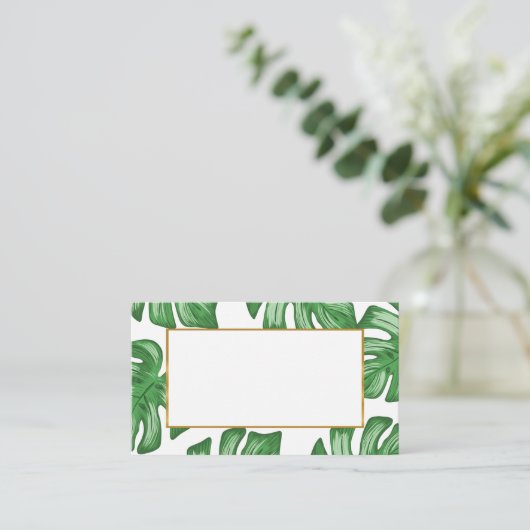 Split Leaf Philodendron Summer Wedding Plaatskaartje (Staand voorkant)