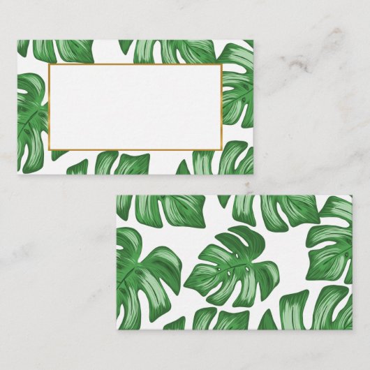 Split Leaf Philodendron Summer Wedding Plaatskaartje (Voorkant / Achterkant)