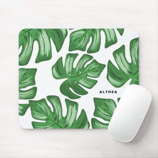 Split Leaf Philodendron Tropical Custom Mousepad Muismat (Met muis)