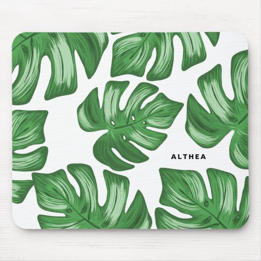 Split Leaf Philodendron Tropical Custom Mousepad Muismat (Voorkant)
