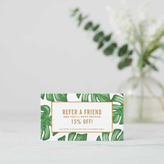 Split Leaf Philodendron Tropical Reference Card Aanbevelingskaartje (Staand voorkant)