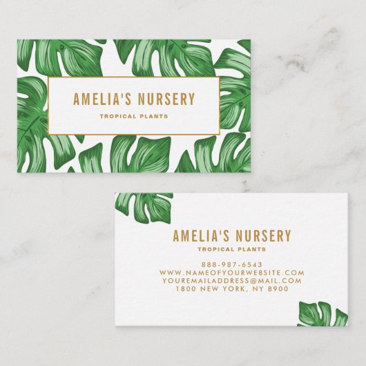 Split Leaf Philodendron Tropisch Visitekaartje (Voorkant / Achterkant)