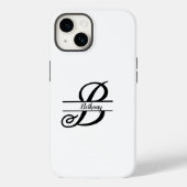 Split Monogram A-Z Zwart-wit Case-Mate iPhone Case (Achterkant)