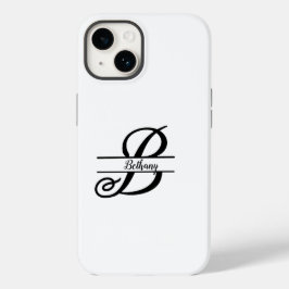 Split Monogram A-Z Zwart-wit Case-Mate iPhone 14 Hoesje