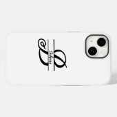 Split Monogram A-Z Zwart-wit Case-Mate iPhone Case (Achterkant (horizontaal))
