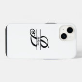 Split Monogram A-Z Zwart-wit iPhone Hoesje (Achterkant horizontaal)
