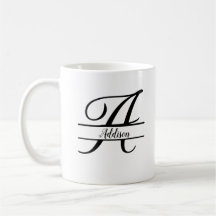 Split Monogram A-Z Zwart-wit