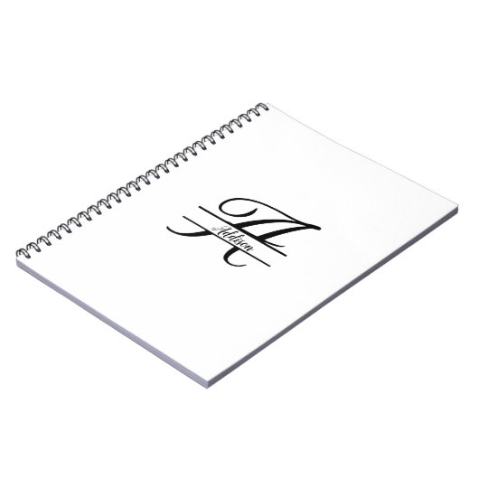 Split Monogram A-Z Zwart-wit Notitieboek (Linkerzijde)