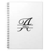 Split Monogram A-Z Zwart-wit Notitieboek (Voorkant)