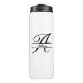 Split Monogram A-Z Zwart-wit Thermosbeker (Voorkant)
