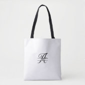 Split Monogram A-Z Zwart-wit Tote Bag (Voorkant)