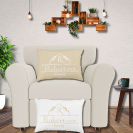 Split Monogram Family Name Champaigne Gold Frame Accent Kussen