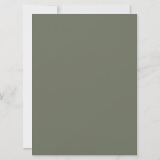Split Moss Green Aangepaste Uitnodiging (Achterkant)